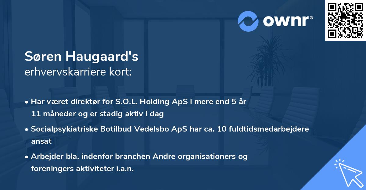 Søren Haugaard's erhvervskarriere kort