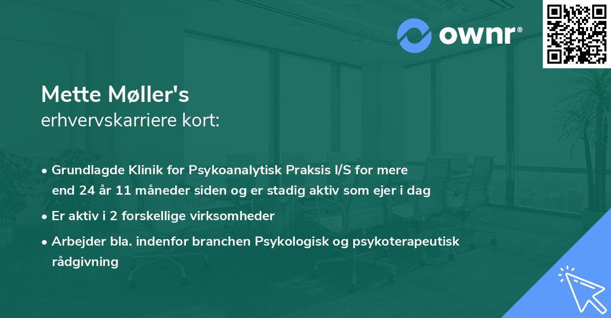 Mette Møller's erhvervskarriere kort