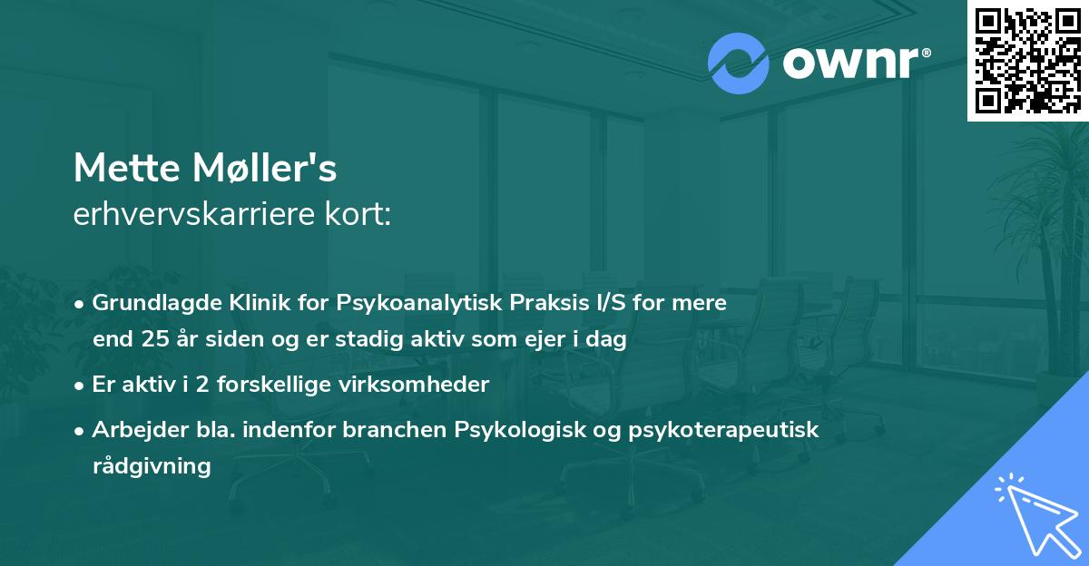 Mette Møller's erhvervskarriere kort
