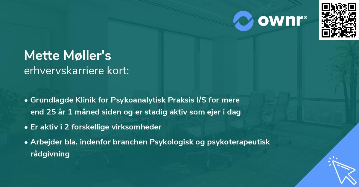 Mette Møller's erhvervskarriere kort