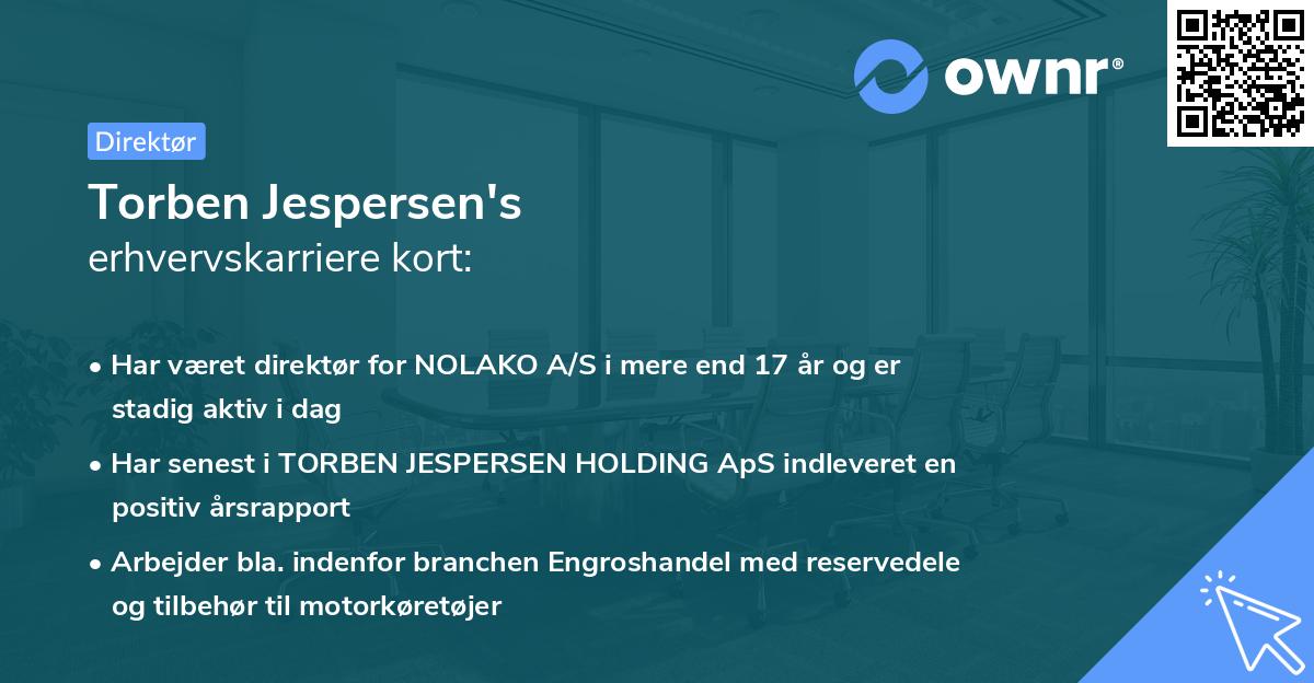 Torben Jespersen's erhvervskarriere kort
