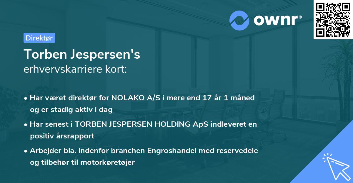 Torben Jespersen's erhvervskarriere kort