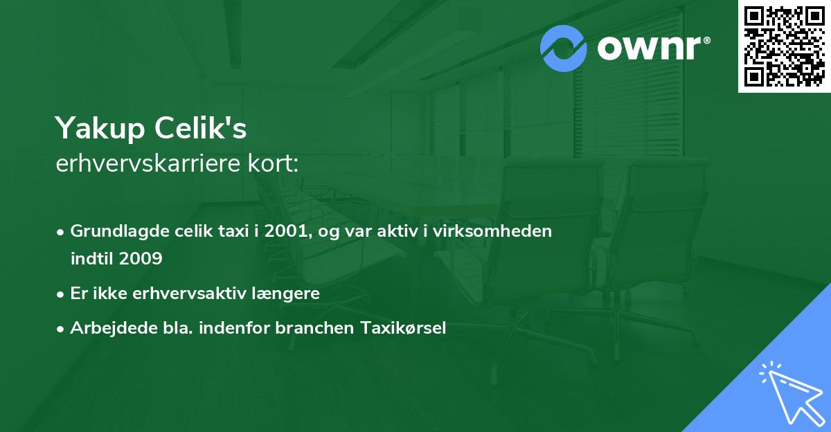 Yakup Celik's erhvervskarriere kort