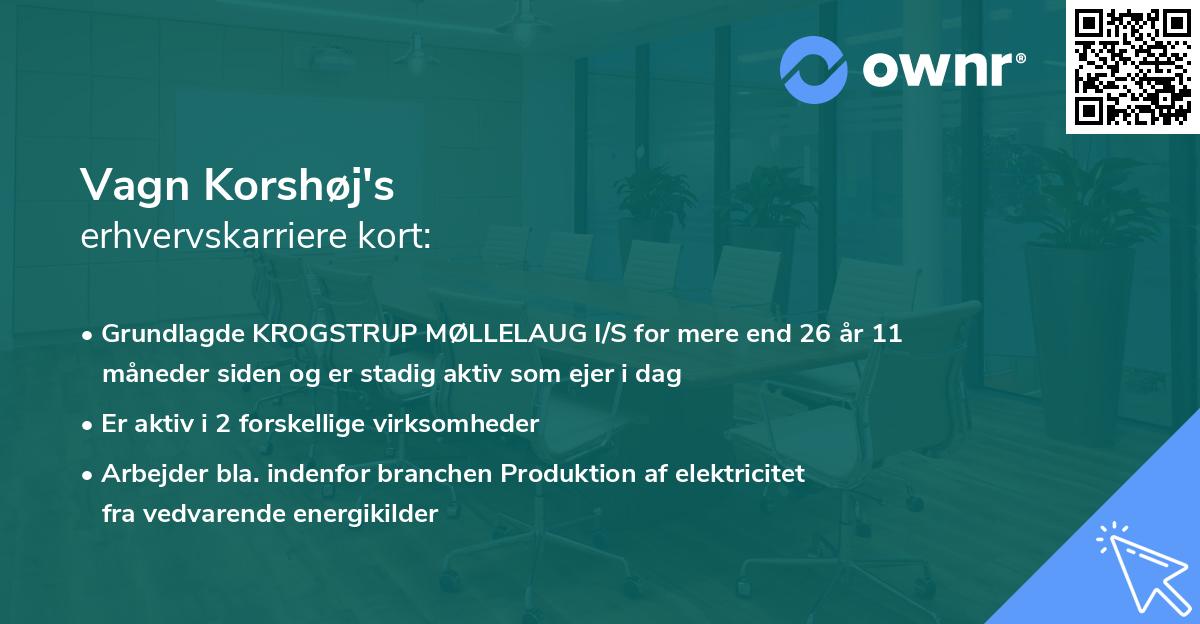 Vagn Korshøj's erhvervskarriere kort