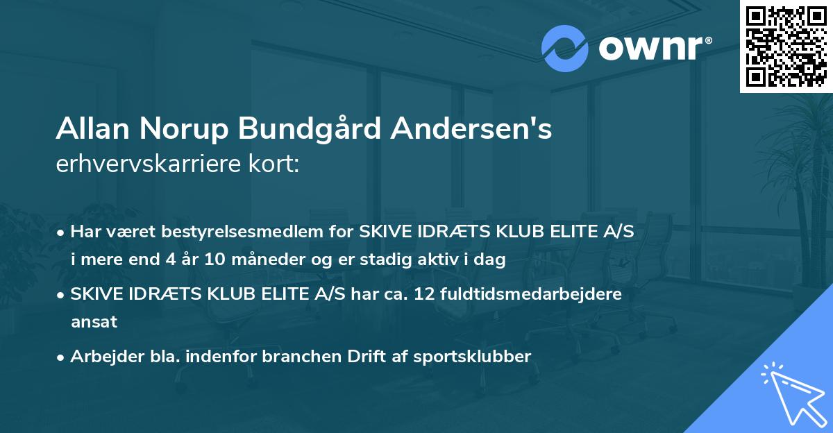 Allan Norup Bundgård Andersen's erhvervskarriere kort