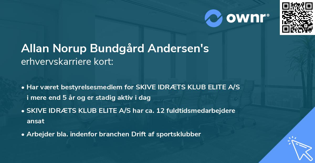 Allan Norup Bundgård Andersen's erhvervskarriere kort