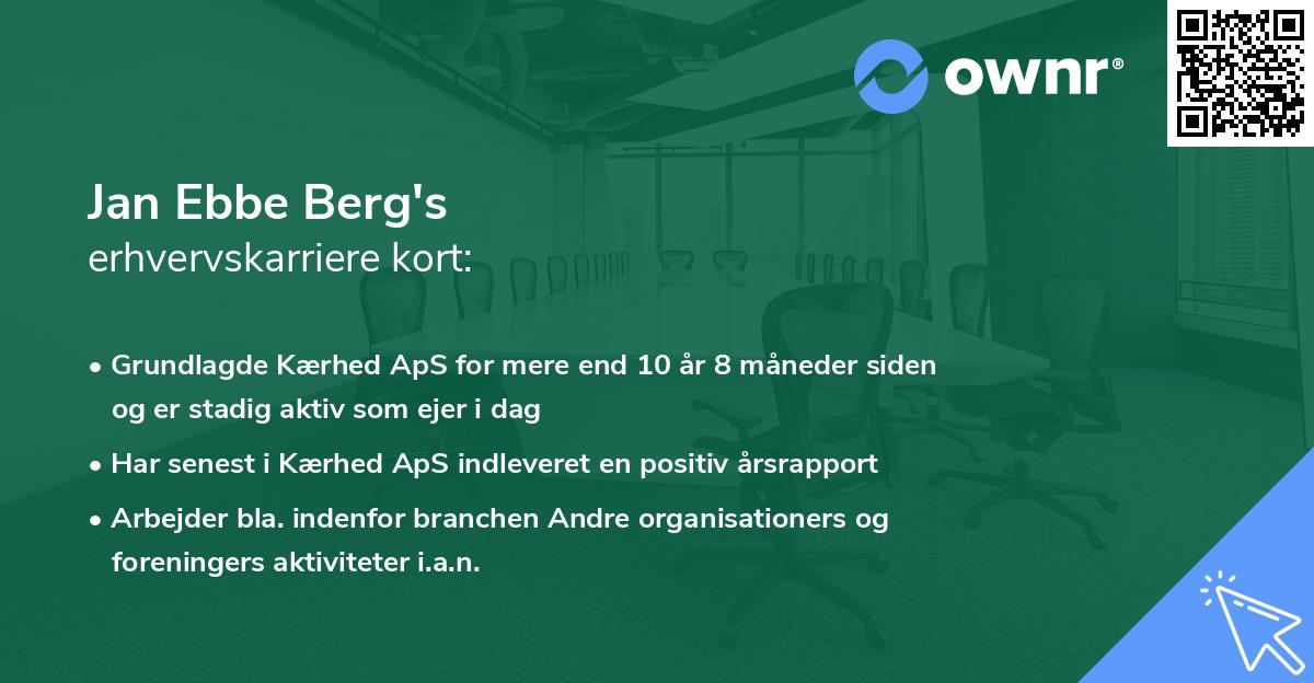 Jan Ebbe Berg's erhvervskarriere kort