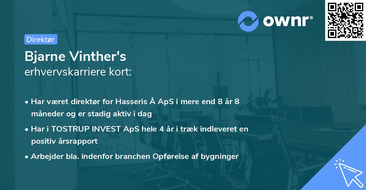 Bjarne Vinther's erhvervskarriere kort