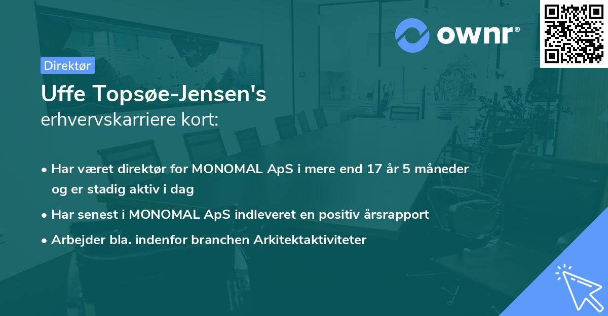 Uffe Topsøe-Jensen's erhvervskarriere kort