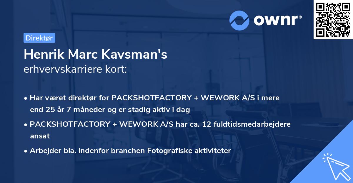 Henrik Marc Kavsman's erhvervskarriere kort