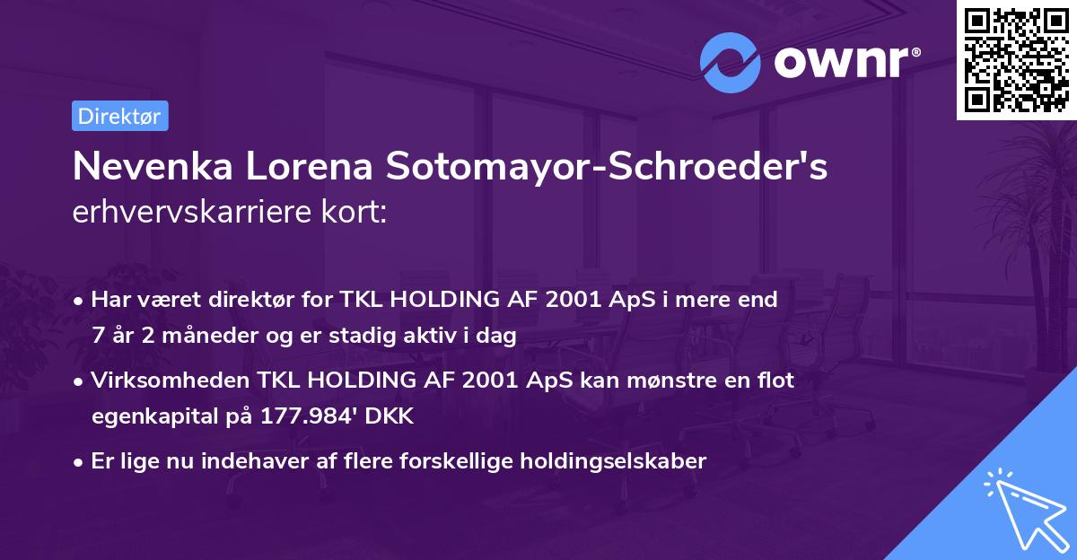 Nevenka Lorena Sotomayor-Schroeder's erhvervskarriere kort