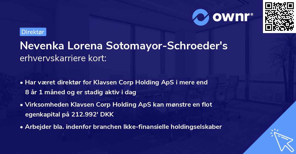 Nevenka Lorena Sotomayor-Schroeder's erhvervskarriere kort