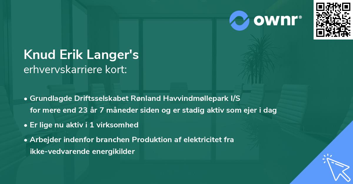 Knud Erik Langer's erhvervskarriere kort
