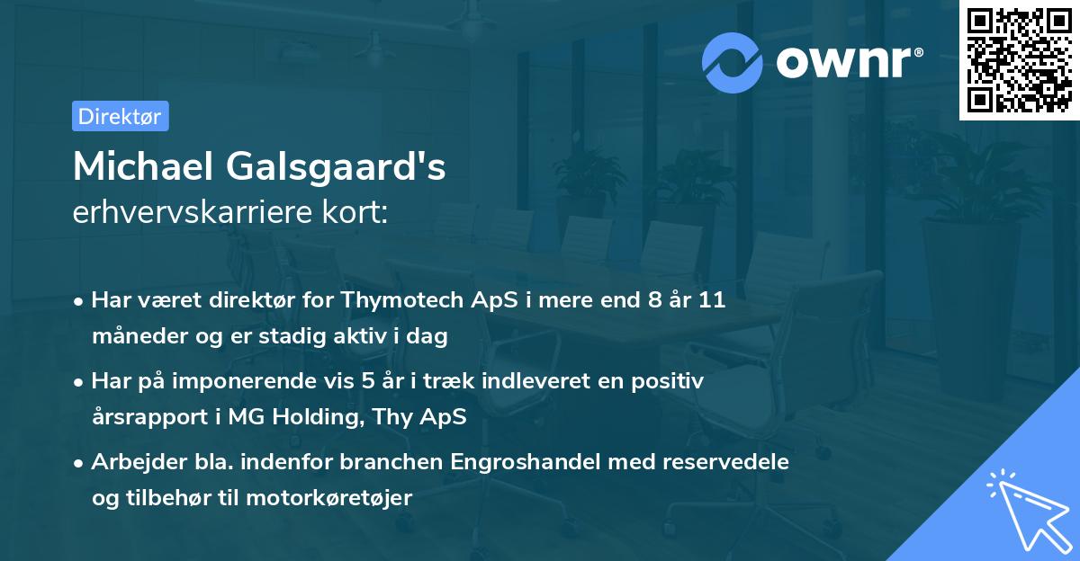 Michael Galsgaard's erhvervskarriere kort