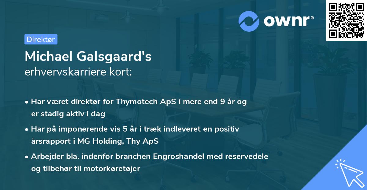 Michael Galsgaard's erhvervskarriere kort