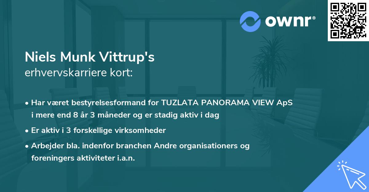 Niels Munk Vittrup's erhvervskarriere kort