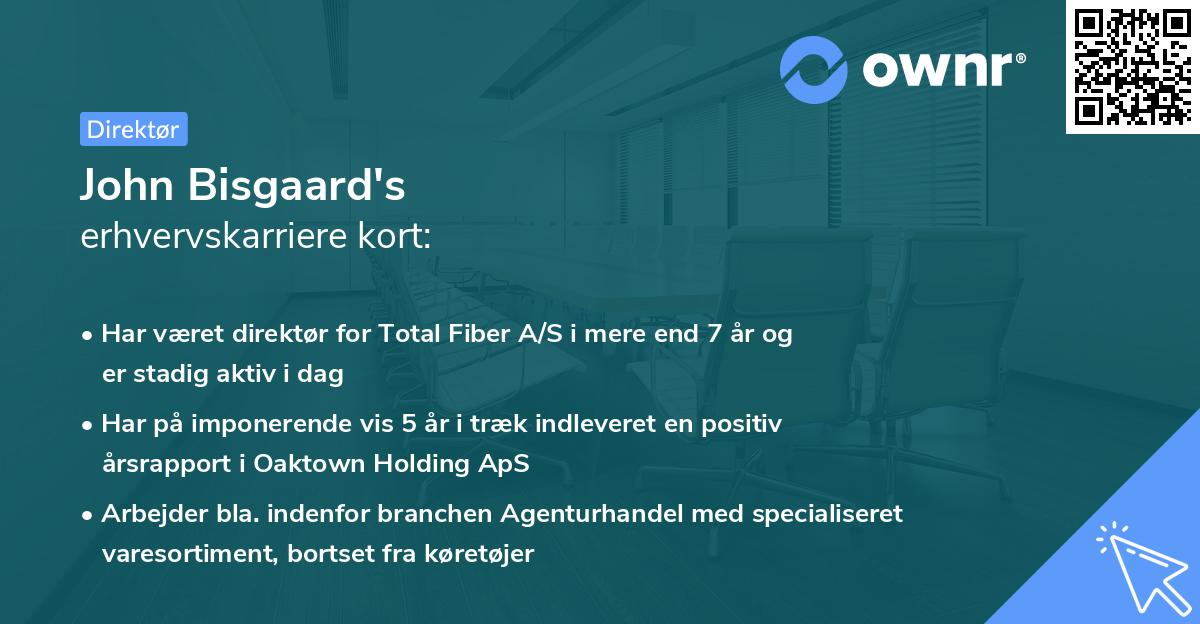 John Bisgaard's erhvervskarriere kort