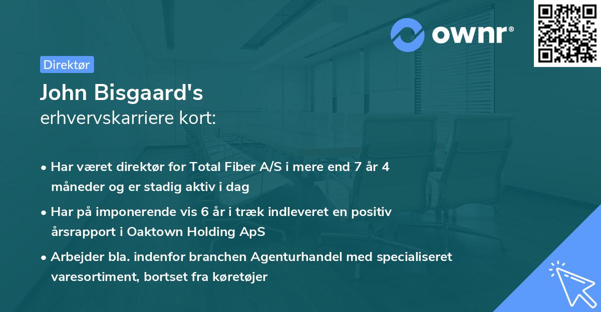 John Bisgaard's erhvervskarriere kort