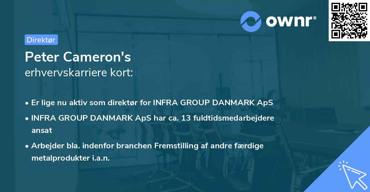Peter Cameron's erhvervskarriere kort