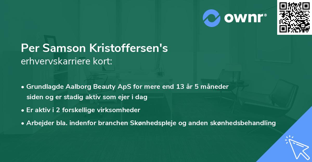 Per Samson Kristoffersen's erhvervskarriere kort