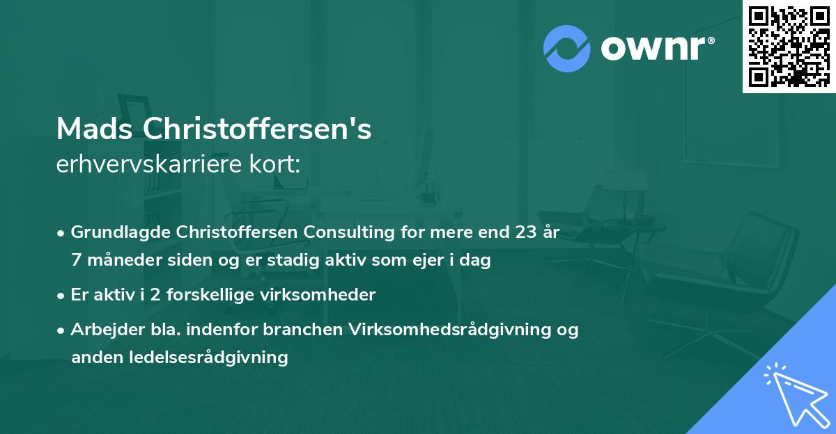 Mads Christoffersen's erhvervskarriere kort