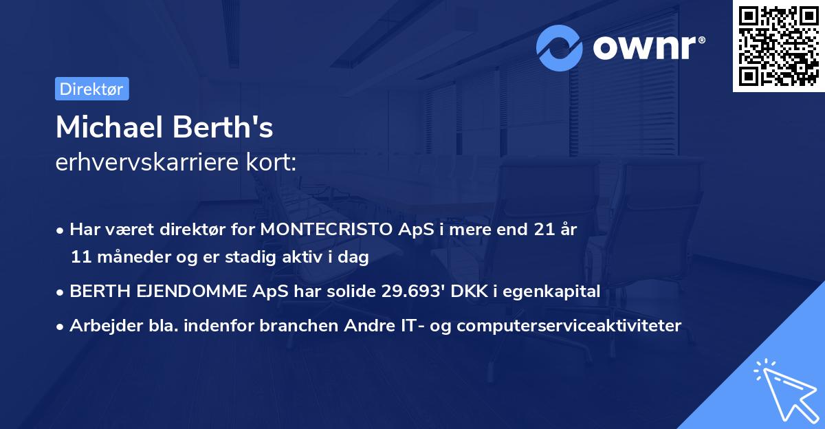 Michael Berth's erhvervskarriere kort