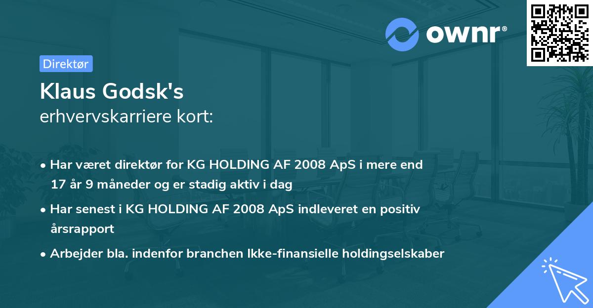 Klaus Godsk's erhvervskarriere kort