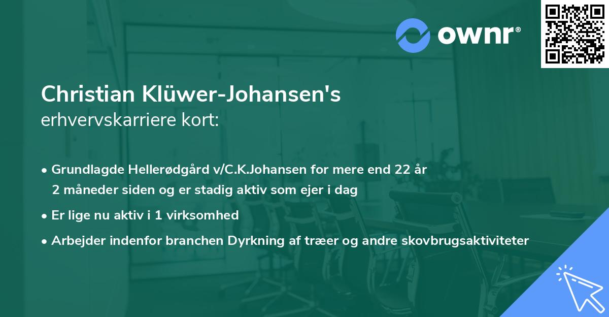 Christian Klüwer-Johansen's erhvervskarriere kort