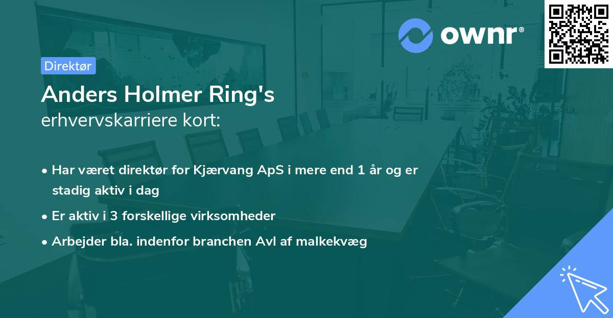 Anders Holmer Ring's erhvervskarriere kort