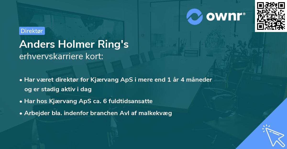 Anders Holmer Ring's erhvervskarriere kort