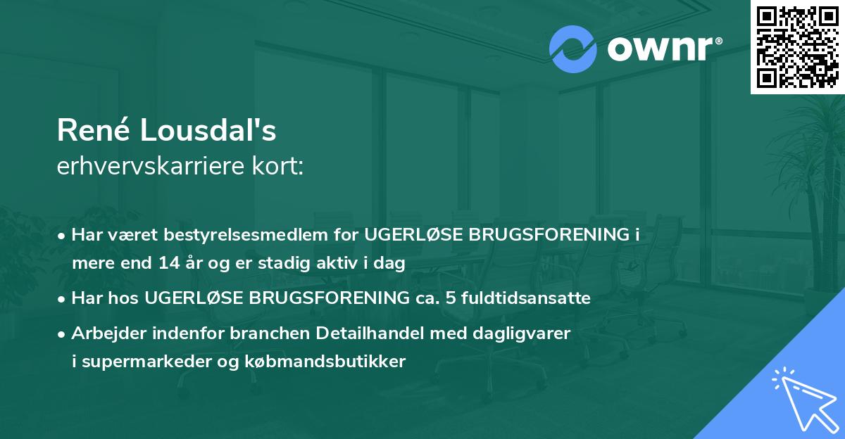 René Lousdal's erhvervskarriere kort