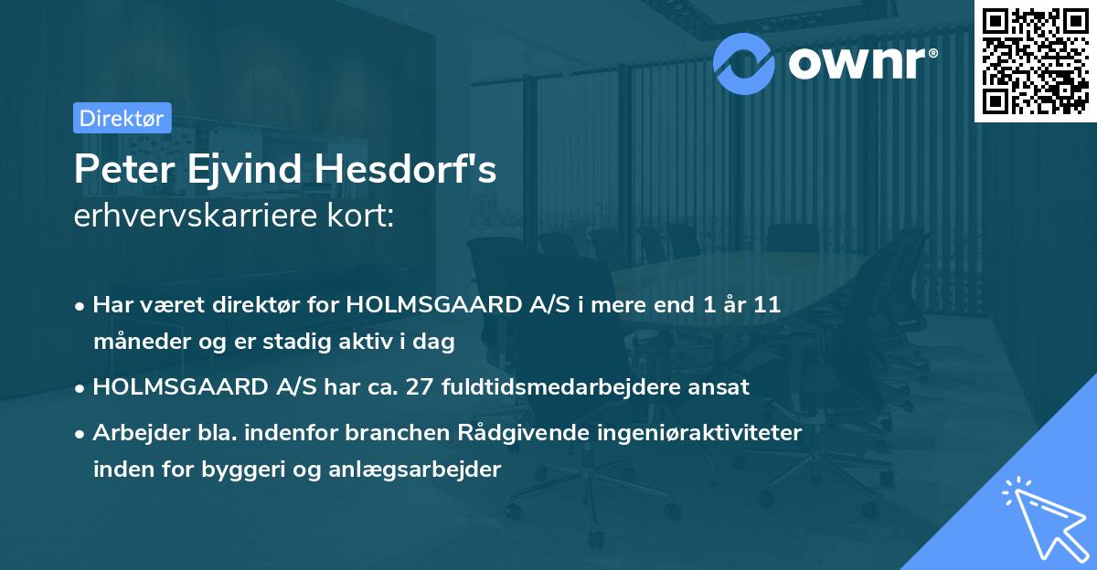 Peter Ejvind Hesdorf's erhvervskarriere kort