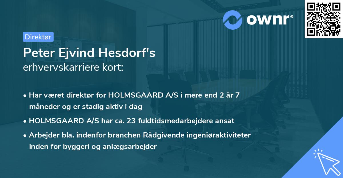 Peter Ejvind Hesdorf's erhvervskarriere kort
