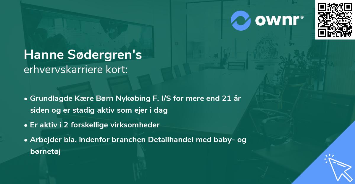 Hanne Sødergren's erhvervskarriere kort