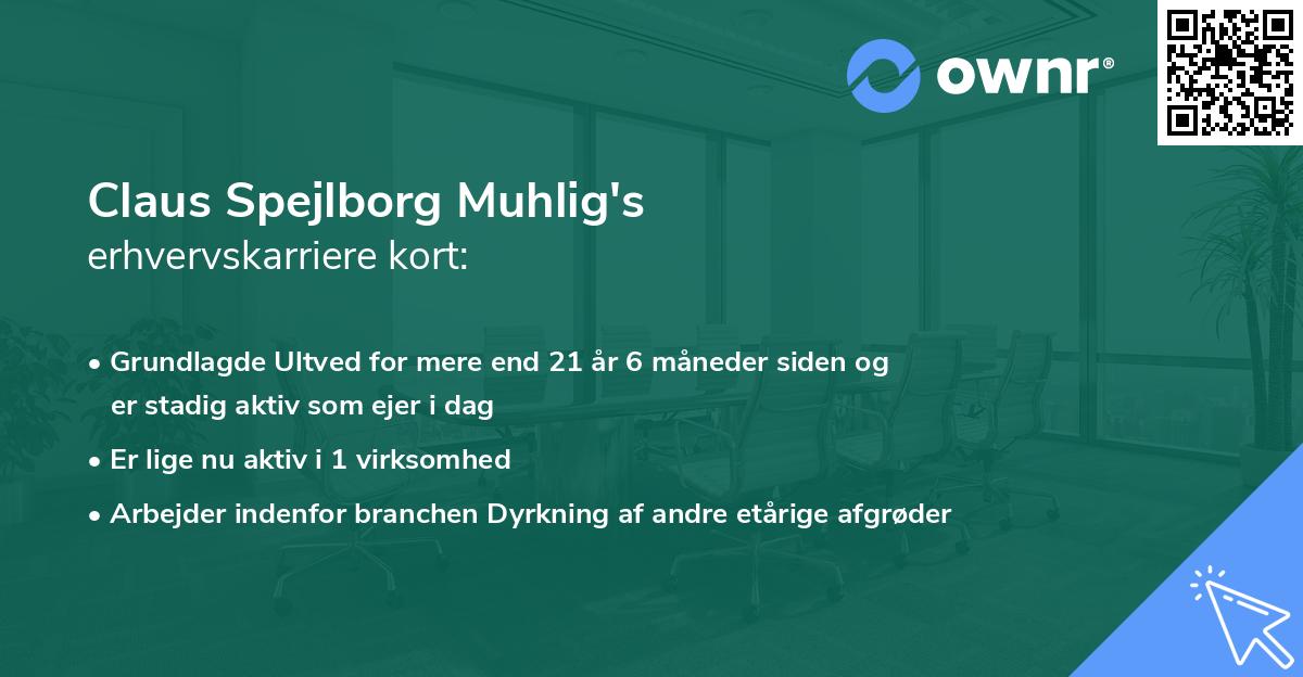 Claus Spejlborg Muhlig's erhvervskarriere kort