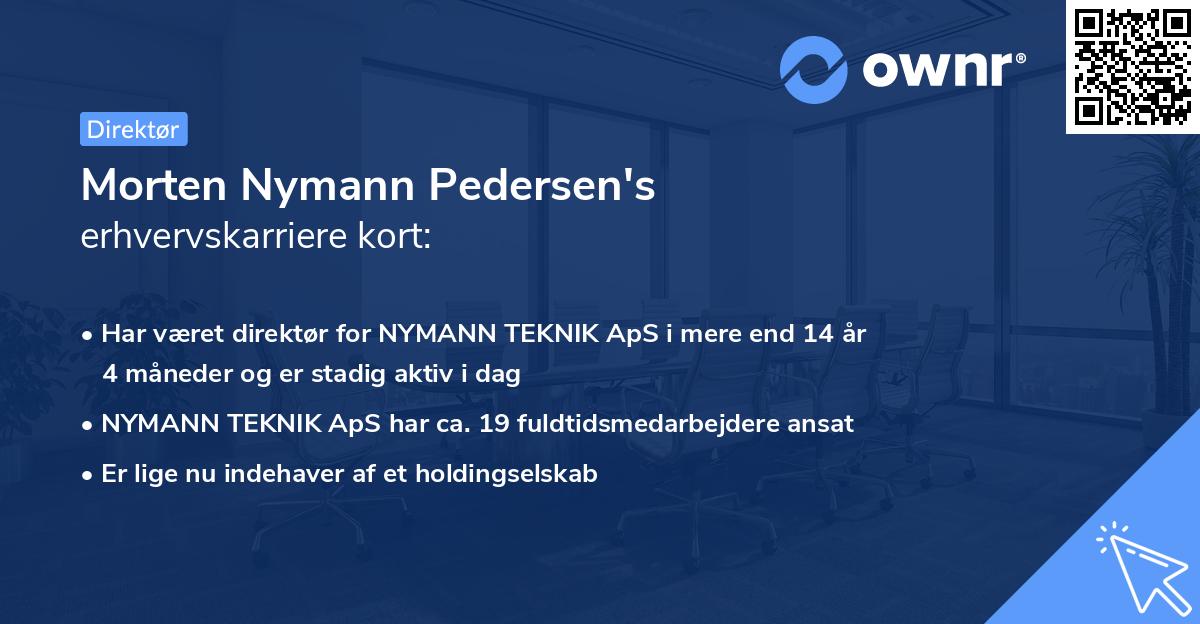 Morten Nymann Pedersen's erhvervskarriere kort
