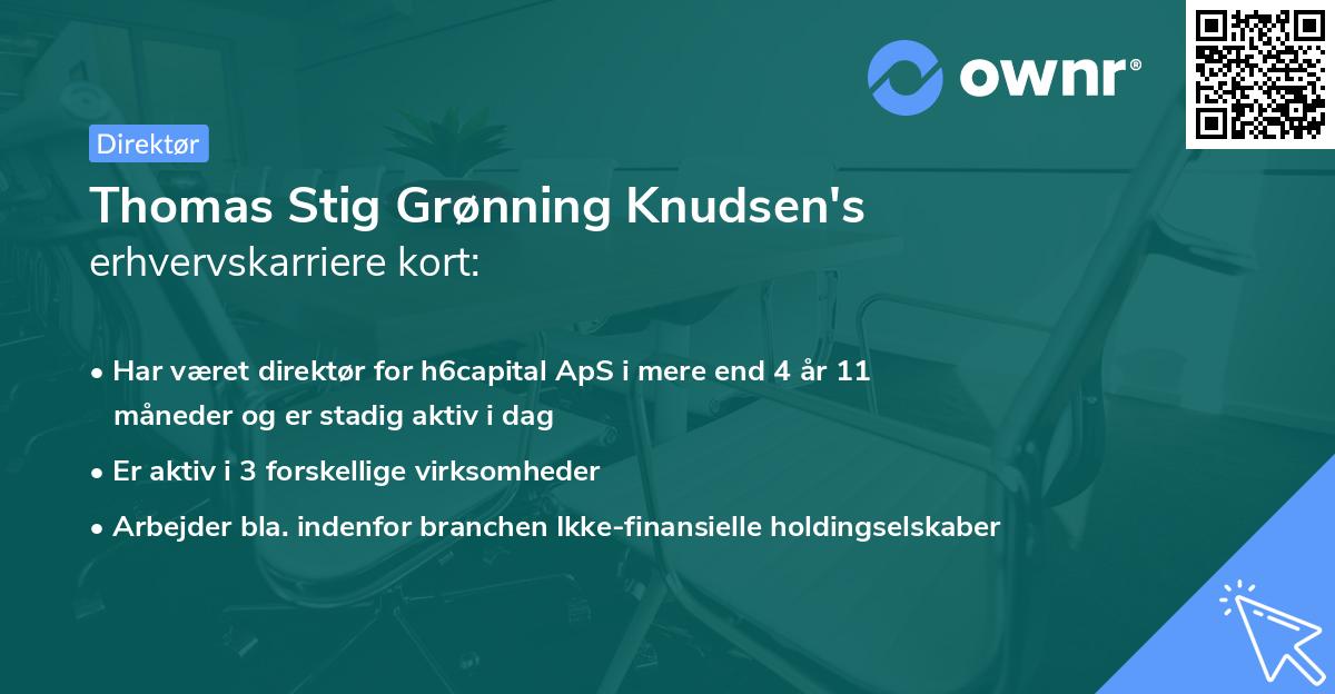 Thomas Stig Grønning Knudsen's erhvervskarriere kort