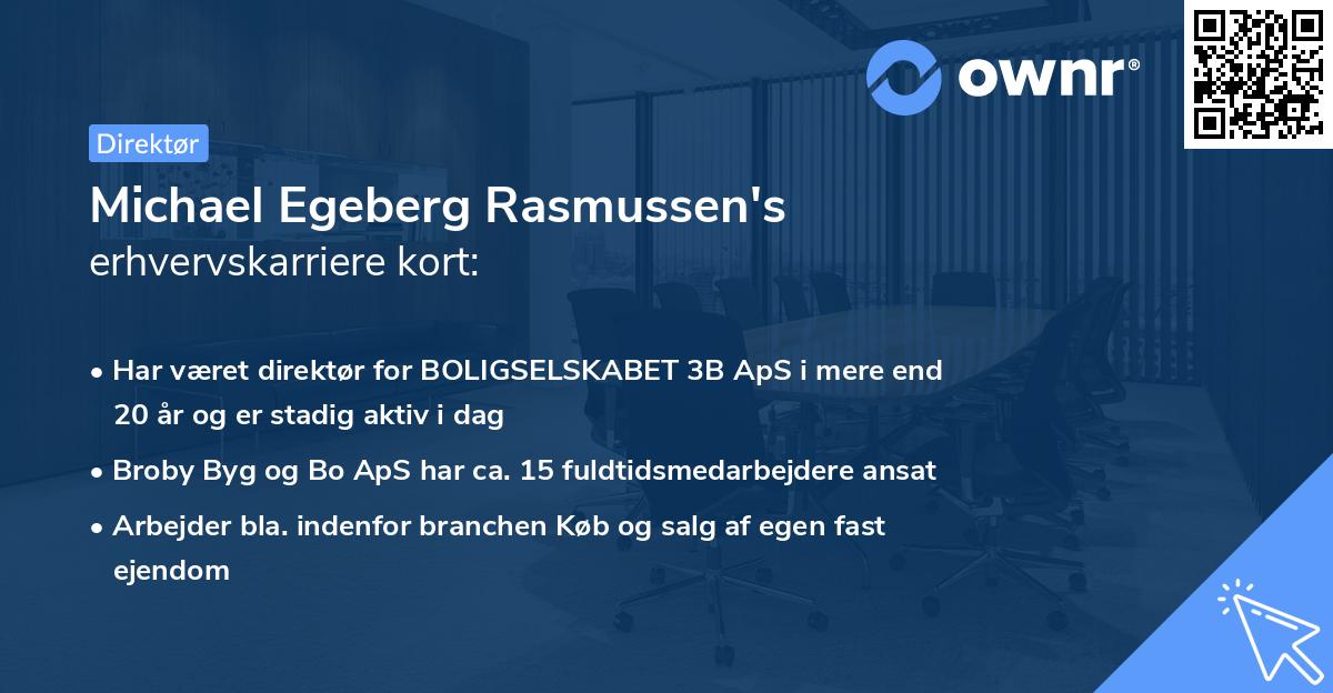 Michael Egeberg Rasmussen's erhvervskarriere kort