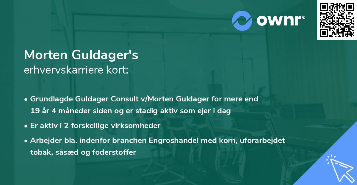 Morten Guldager's erhvervskarriere kort