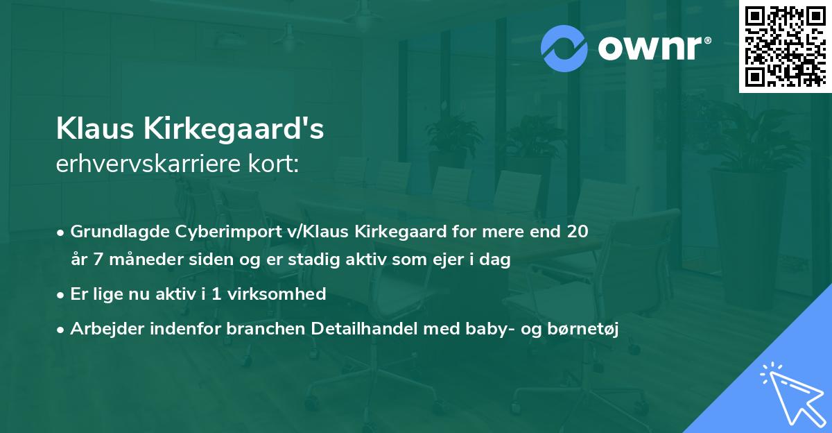 Klaus Kirkegaard's erhvervskarriere kort