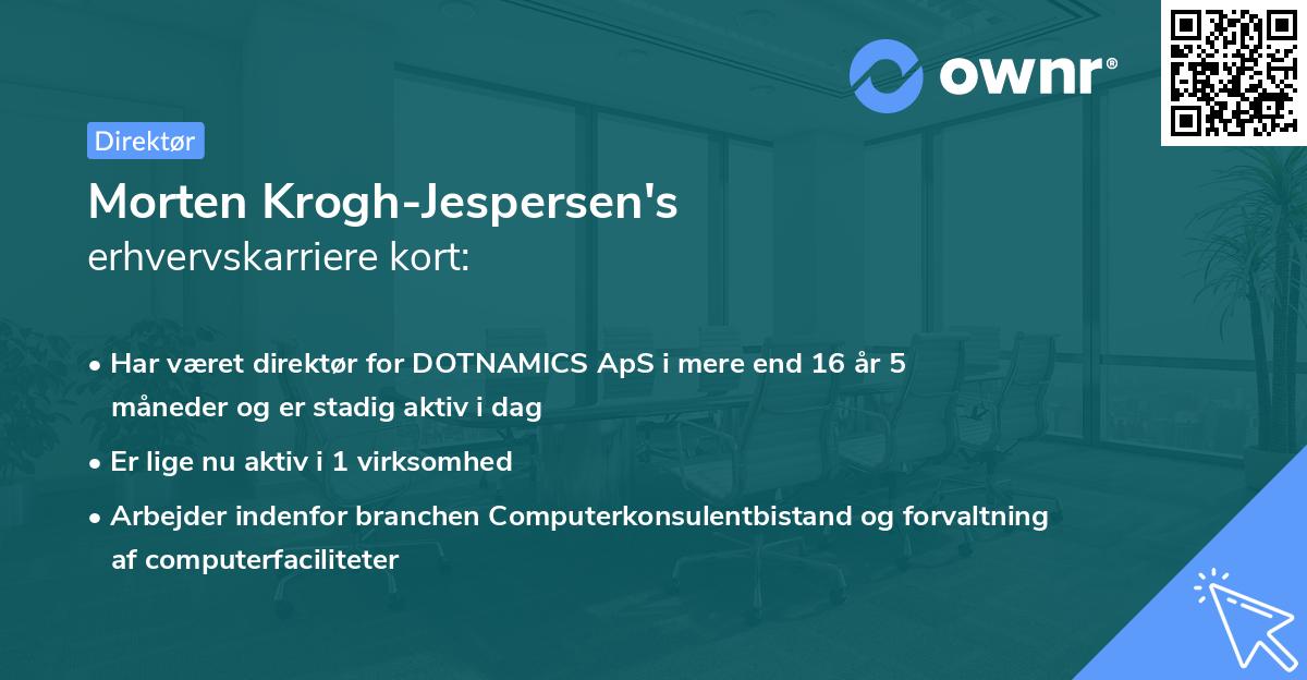 Morten Krogh-Jespersen's erhvervskarriere kort