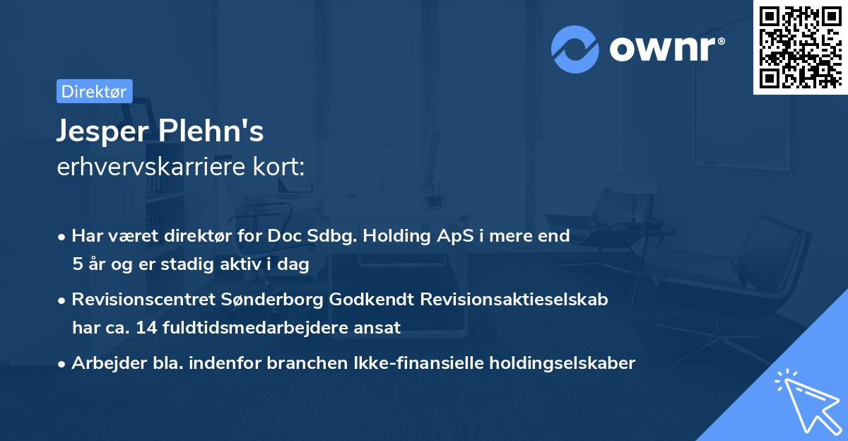 Jesper Plehn's erhvervskarriere kort