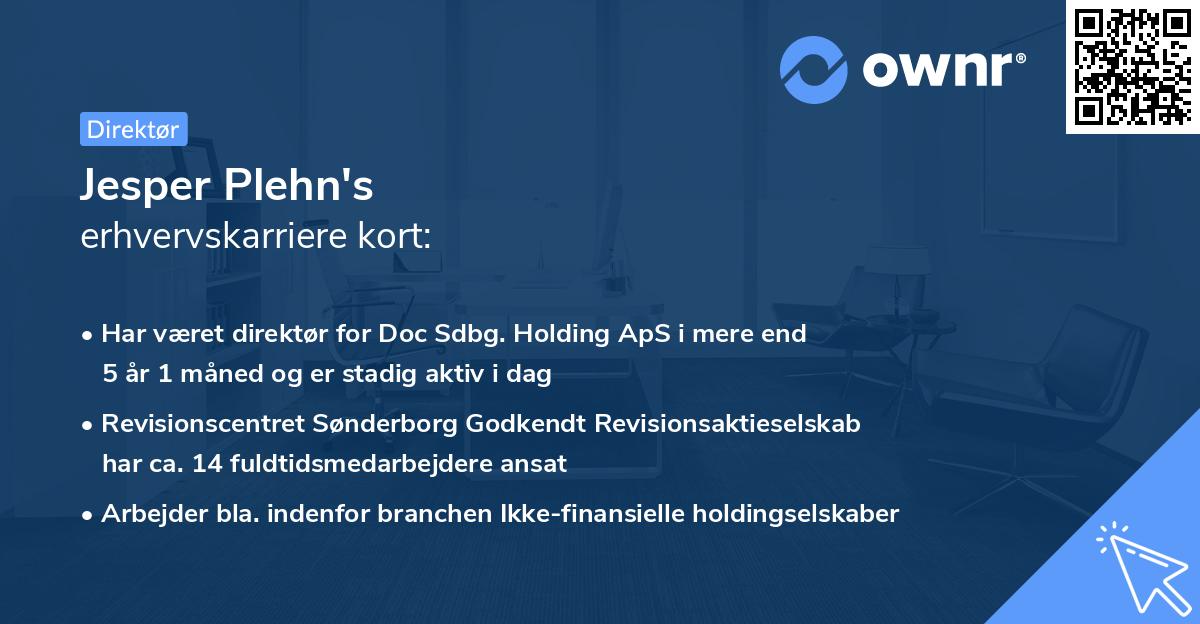 Jesper Plehn's erhvervskarriere kort