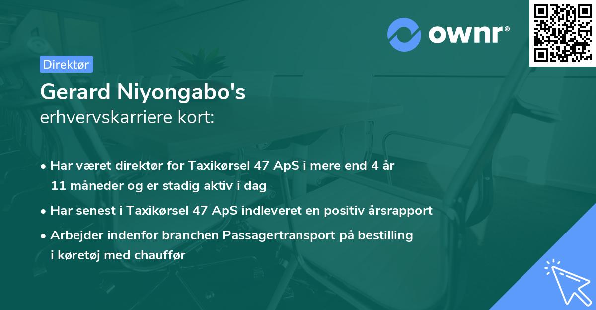 Gerard Niyongabo's erhvervskarriere kort