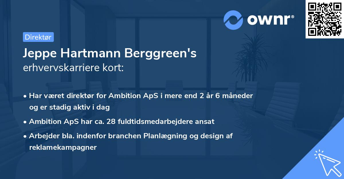 Jeppe Hartmann Berggreen's erhvervskarriere kort