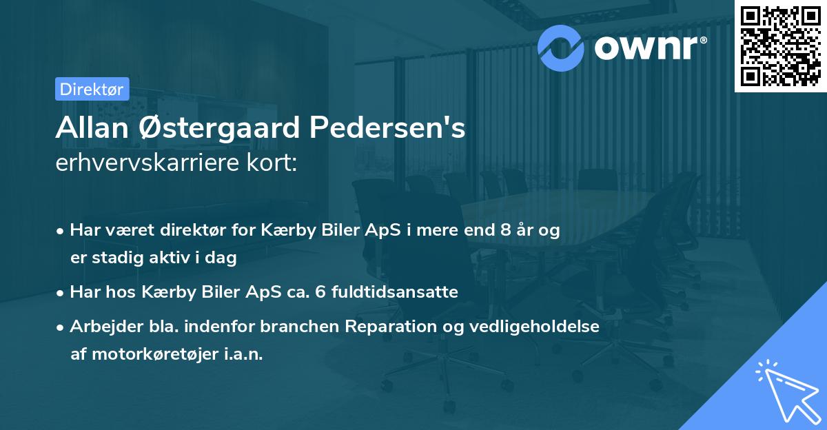 Allan Østergaard Pedersen's erhvervskarriere kort