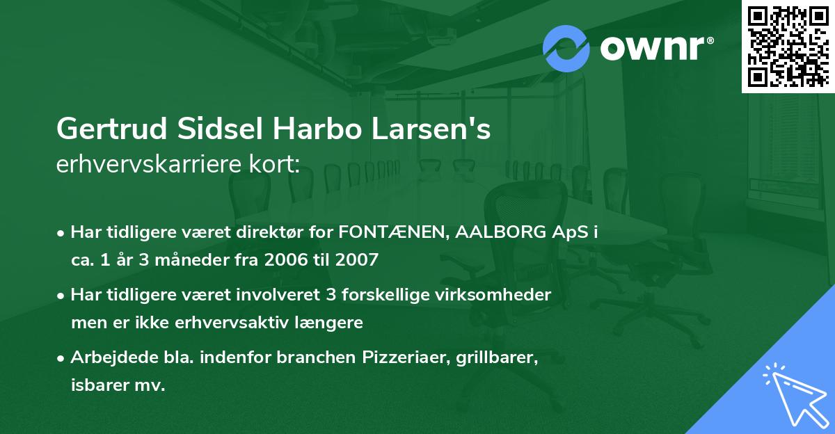 Gertrud Sidsel Harbo Larsen's erhvervskarriere kort