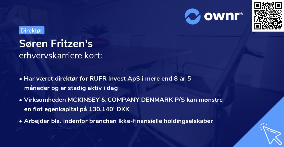 Søren Fritzen's erhvervskarriere kort