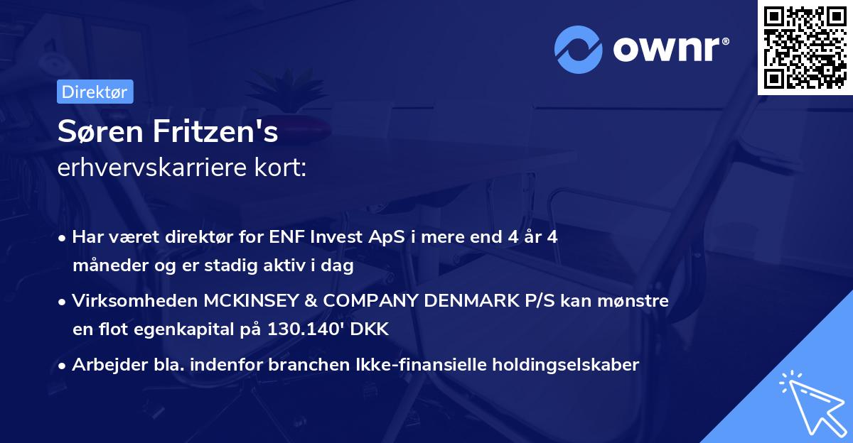 Søren Fritzen's erhvervskarriere kort