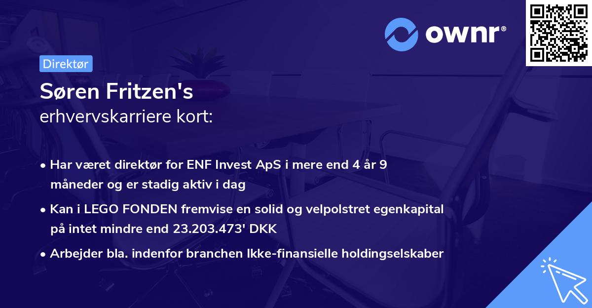Søren Fritzen's erhvervskarriere kort